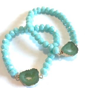 NWT Turquoise Druzy Stone Bracelet